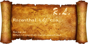 Rozenthal Lúcia névjegykártya